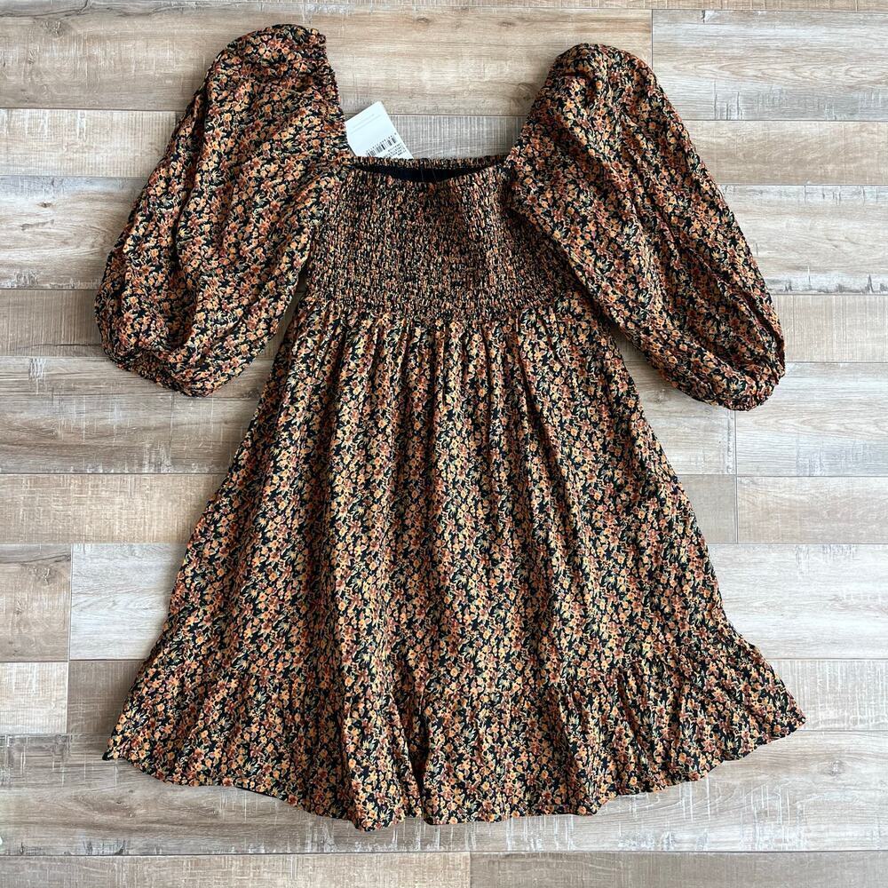 Faithfull Elira Smocked Mini Dress in Cardette Floral Size M - Picture 5 of 6